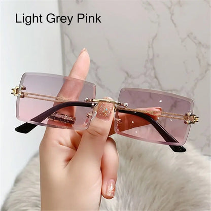 Retro Eyewear UV400 Rectangle Sunglasses Sunglasses for Women Vintage Sunglasses Frameless Sunglasses