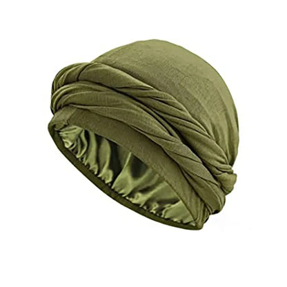 Unisex Turban HeadWrap HaloTurban Durag Comfy Chemo Hat Satin Lined HeadScarf Muslim Hijab Turban HeadScarf Dropship