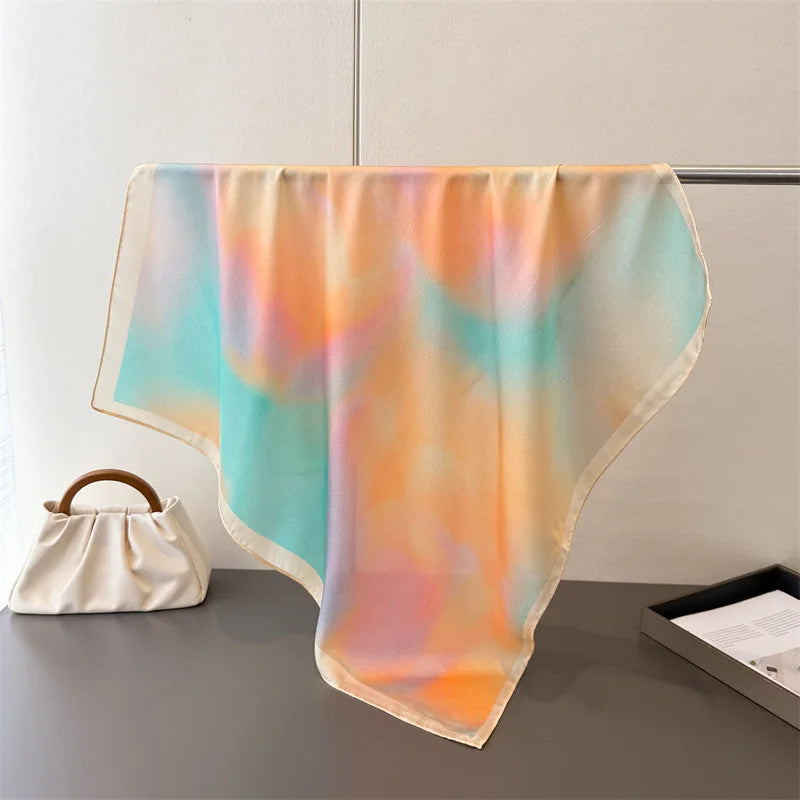 2026 New Shawl Print Headscarf Hair Wrap Neckerchief Female Satin Square Scarf For Women Headband Foulard Hijab Bandana