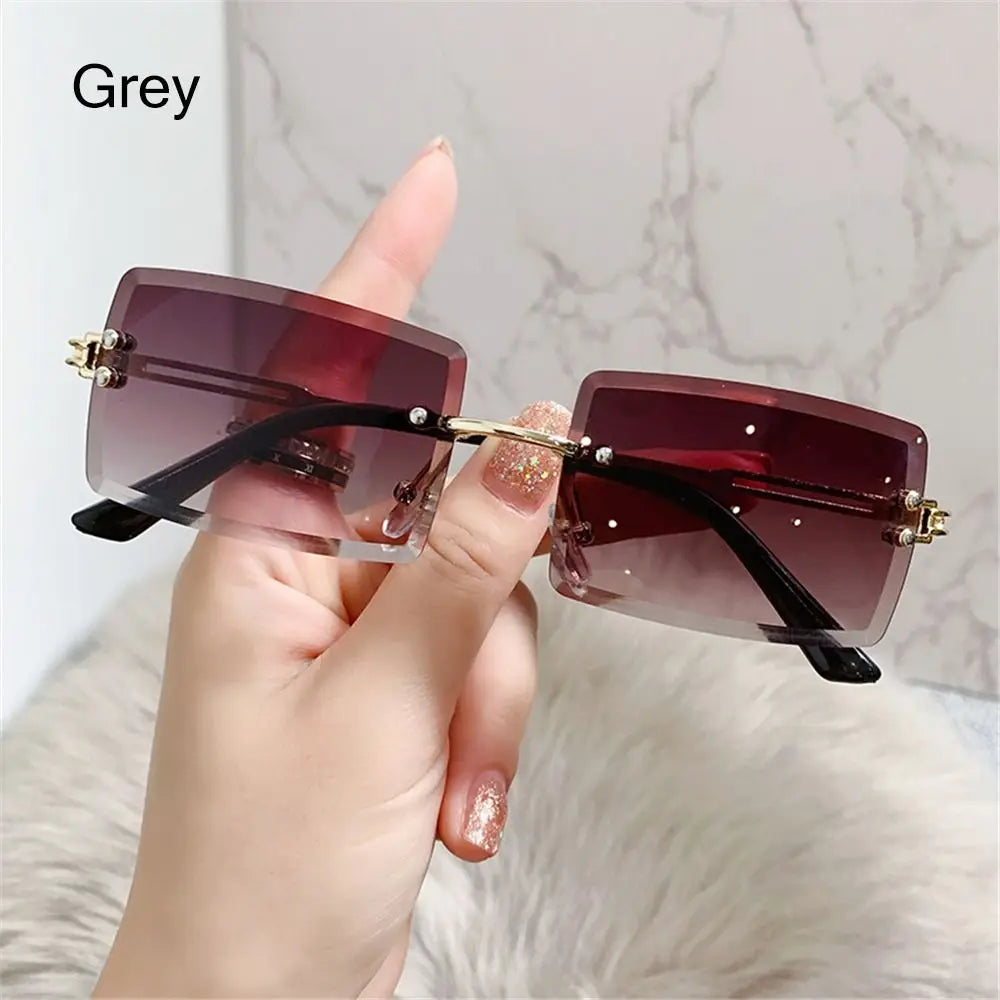 Retro Eyewear UV400 Rectangle Sunglasses Sunglasses for Women Vintage Sunglasses Frameless Sunglasses