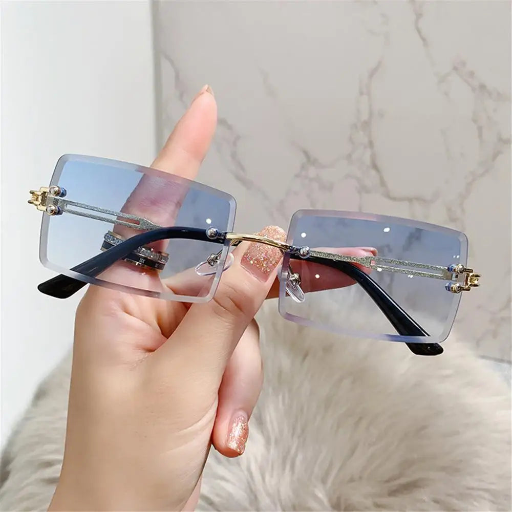 Retro Eyewear UV400 Rectangle Sunglasses Sunglasses for Women Vintage Sunglasses Frameless Sunglasses