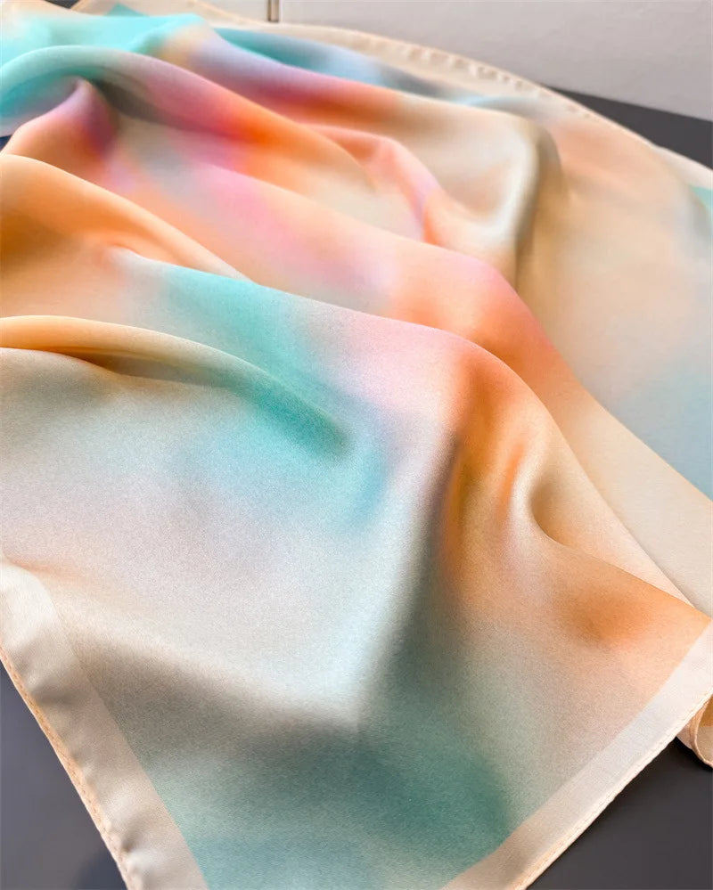 2026 New Shawl Print Headscarf Hair Wrap Neckerchief Female Satin Square Scarf For Women Headband Foulard Hijab Bandana