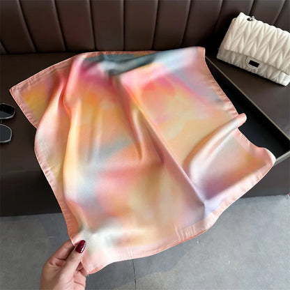 2026 New Shawl Print Headscarf Hair Wrap Neckerchief Female Satin Square Scarf For Women Headband Foulard Hijab Bandana