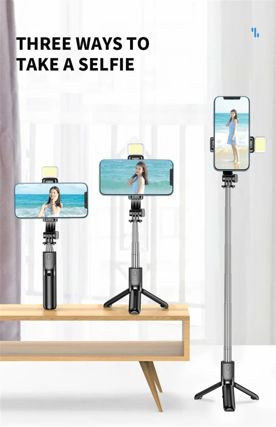 Wireless Selfie Stick Tripod with Remote – Extendable Phone Holder