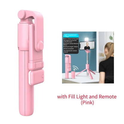 Portable Bluetooth Selfie Stick Tripod Holder with Remote