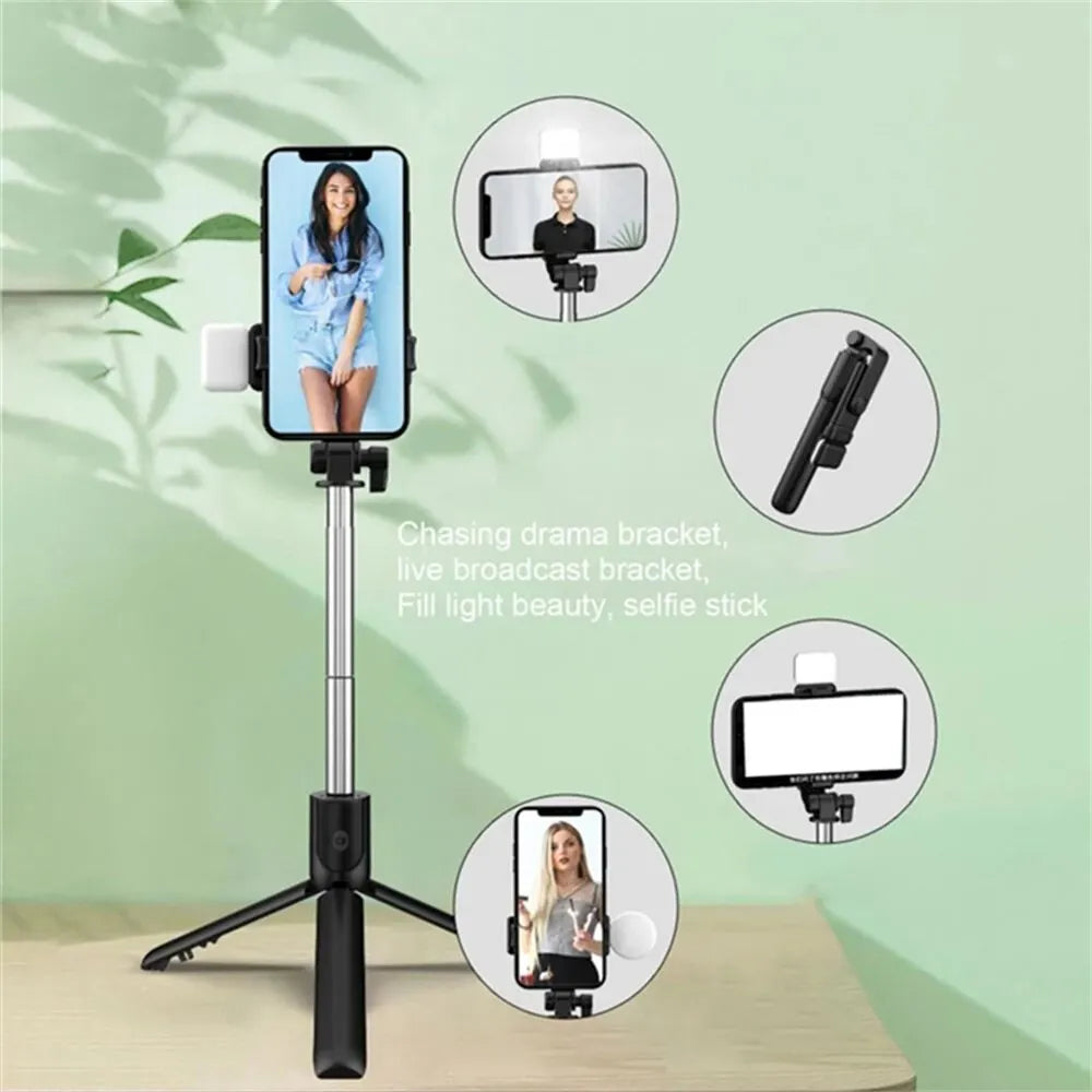 Portable Bluetooth Selfie Stick Tripod Holder with Remote