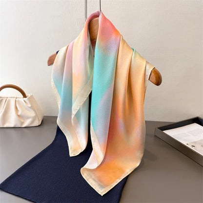 2026 New Shawl Print Headscarf Hair Wrap Neckerchief Female Satin Square Scarf For Women Headband Foulard Hijab Bandana