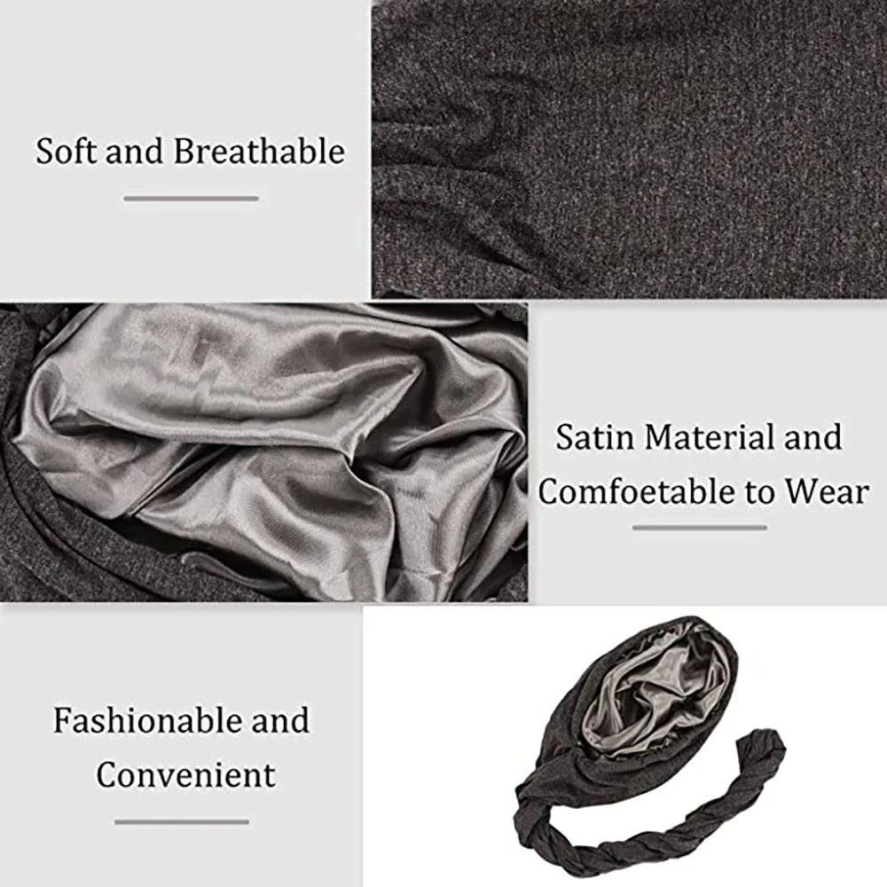 Unisex Turban HeadWrap HaloTurban Durag Comfy Chemo Hat Satin Lined HeadScarf Muslim Hijab Turban HeadScarf Dropship