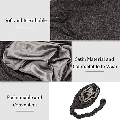 Unisex Turban HeadWrap HaloTurban Durag Comfy Chemo Hat Satin Lined HeadScarf Muslim Hijab Turban HeadScarf Dropship