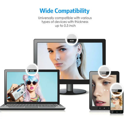 Clip-On LED Selfie Ring Light for Smartphones