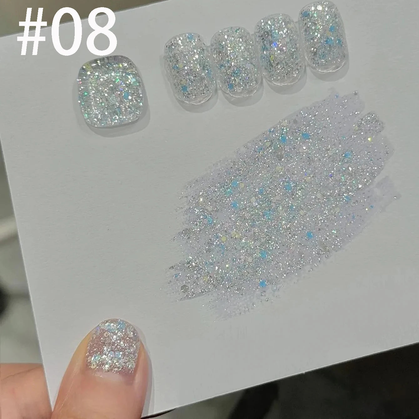 MIANEL 12ML White Nails Jimeng Wedding Dress Fine Glitter Gel Nail Polish Super Flash Glitter Nail Polish Nail Art Salon Use