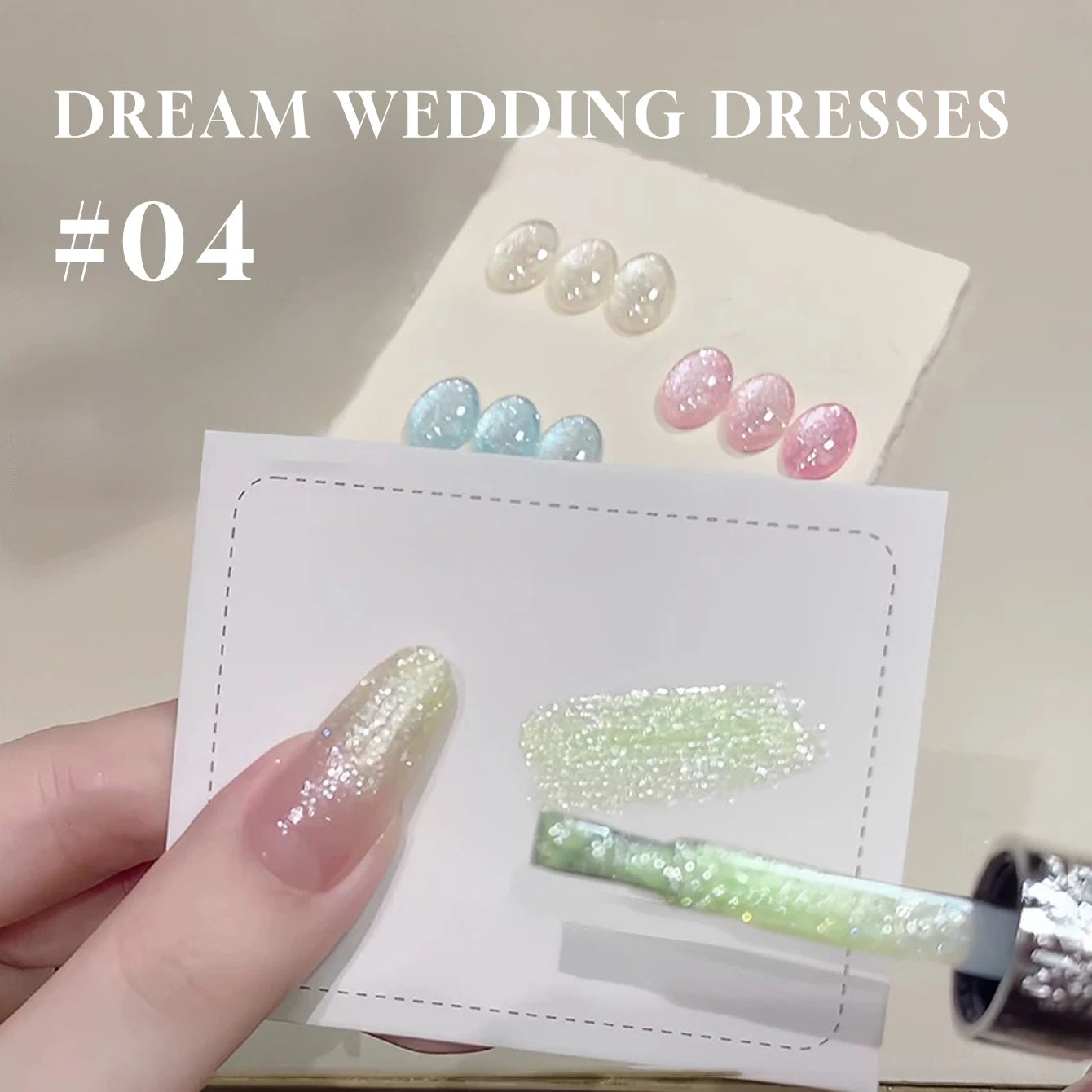 MIANEL 12ML White Nails Jimeng Wedding Dress Fine Glitter Gel Nail Polish Super Flash Glitter Nail Polish Nail Art Salon Use