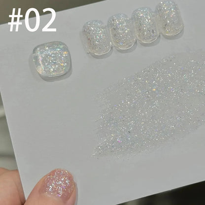 MIANEL 12ML White Nails Jimeng Wedding Dress Fine Glitter Gel Nail Polish Super Flash Glitter Nail Polish Nail Art Salon Use