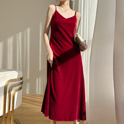 Women's Spring Summer Midi Dress with Elegant Design