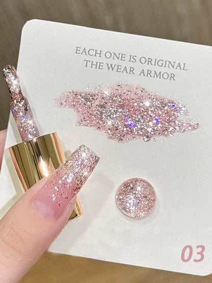 MIANEL 12ML White Nails Jimeng Wedding Dress Fine Glitter Gel Nail Polish Super Flash Glitter Nail Polish Nail Art Salon Use