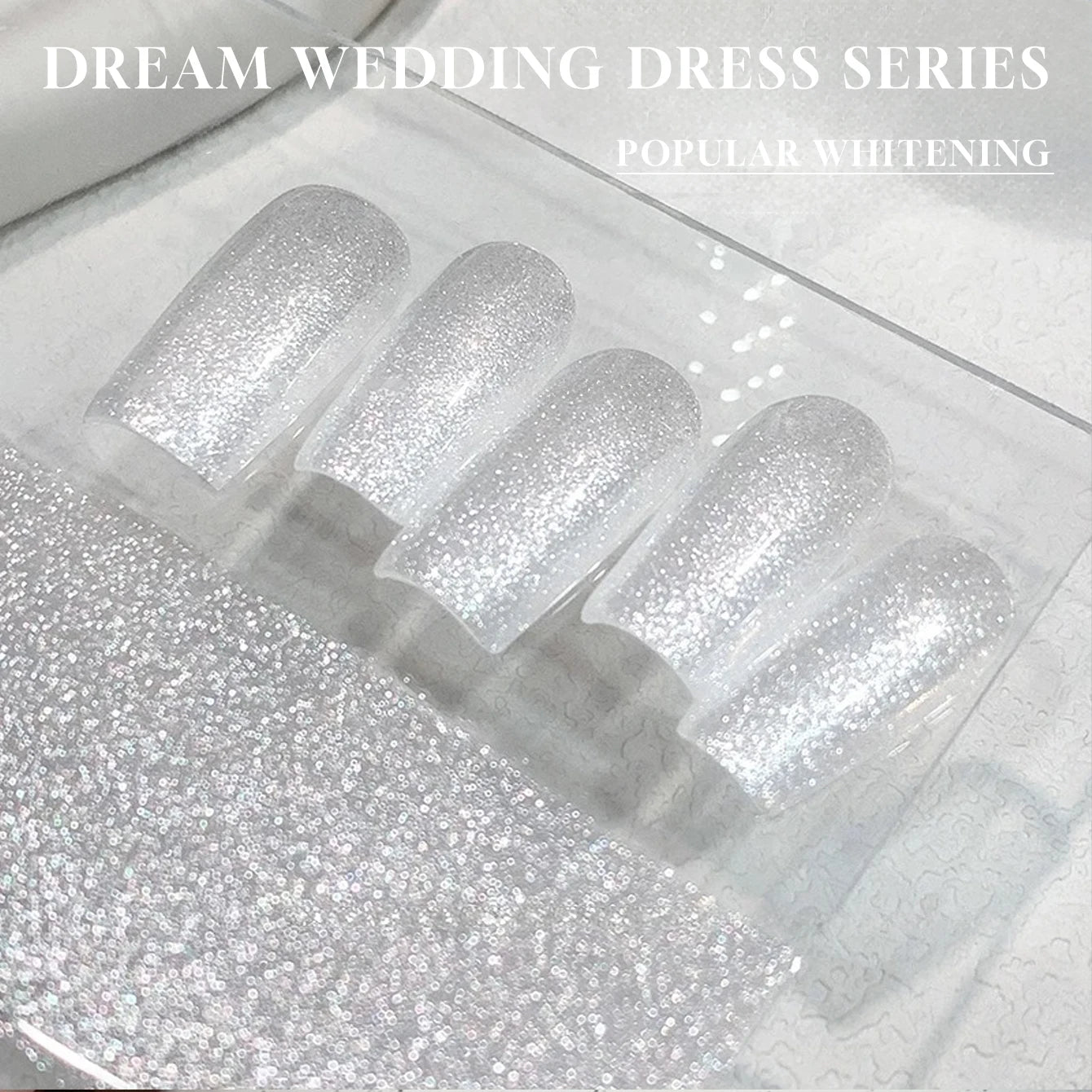 MIANEL 12ML White Nails Jimeng Wedding Dress Fine Glitter Gel Nail Polish Super Flash Glitter Nail Polish Nail Art Salon Use