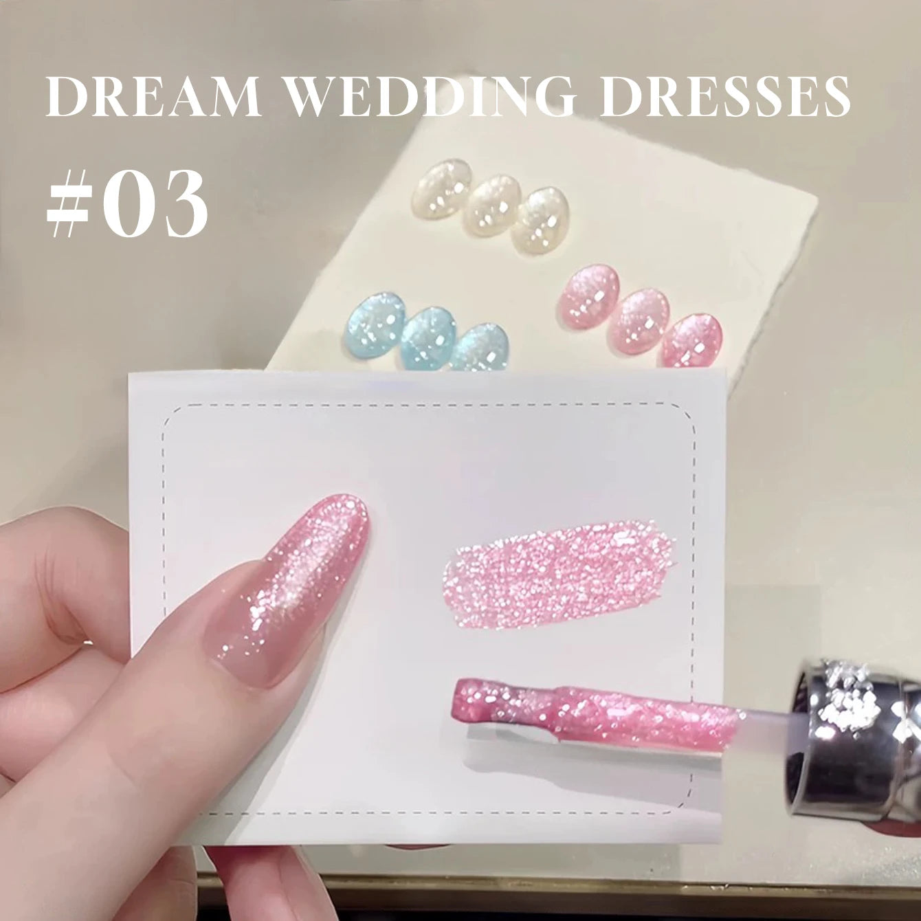 MIANEL 12ML White Nails Jimeng Wedding Dress Fine Glitter Gel Nail Polish Super Flash Glitter Nail Polish Nail Art Salon Use