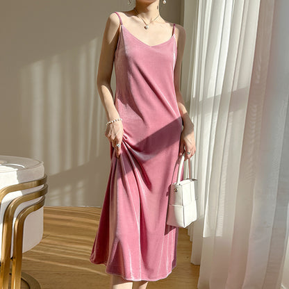 Women's Spring Summer Midi Dress with Elegant Design